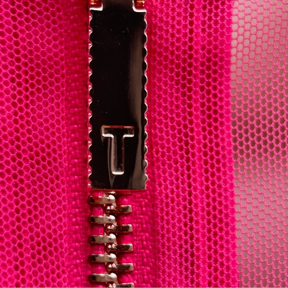 Ted Baker Sharlot Fit & Flare Pink Cap Sleeve Mesh Panel Dress | Size Medium - Picture 8 of 16